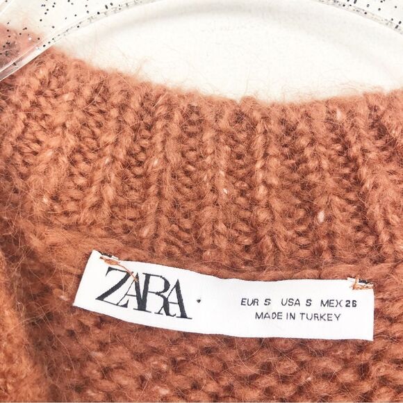 ZARA | NEW Rust Color Mock Neck Turtleneck Sweater Women’s Size Small - Picture 5 of 7